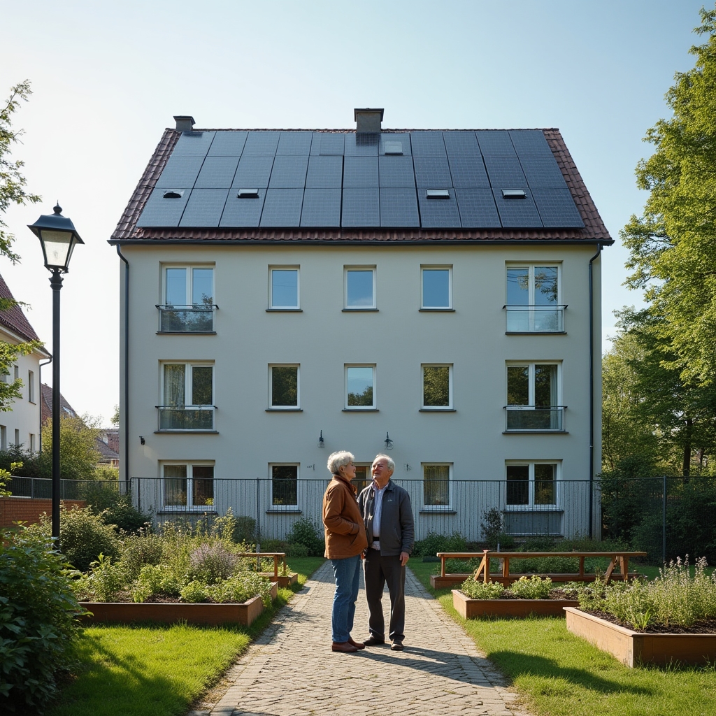 Bytový dům v České republice se solárními panely a komunitním energetickým projektem